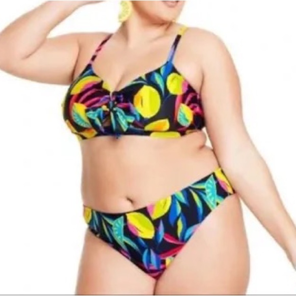 NWT Tabitha Brown Swim Lemon Print Bikini Bottoms 2x